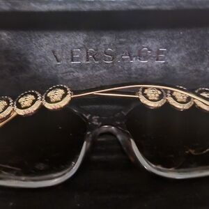 Versace Women's Black and Gold Medusa Sunglasses Has Prescription Lenses